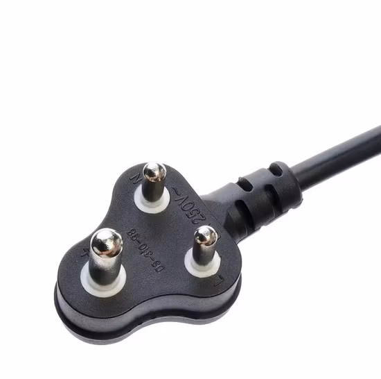 South Africa Power Plug Power Cord with SABS Certificate and Black Color for Outdoor Using